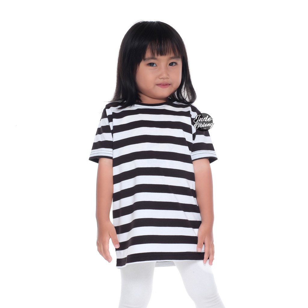  Baju  Anak  Stripe Putih  Hitam  Lengan Pendek Shopee Indonesia