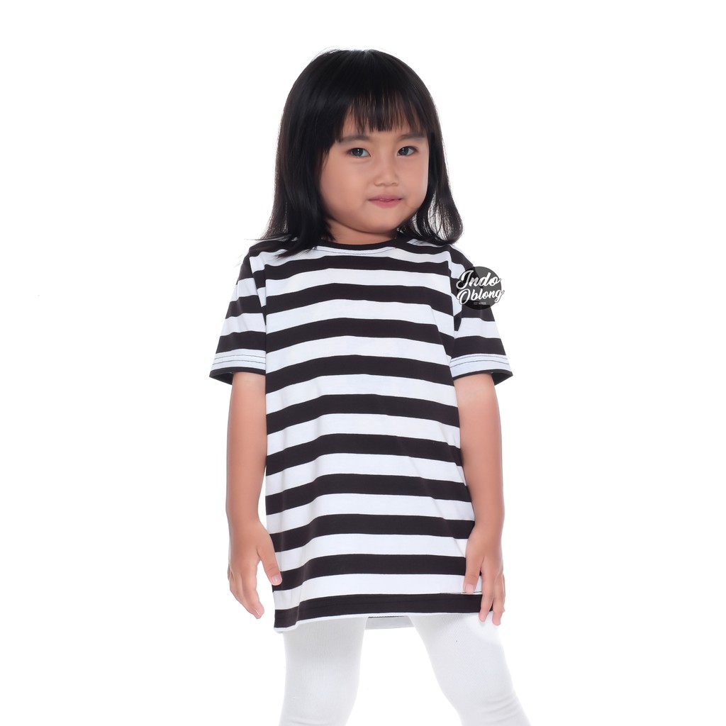  Baju  Anak Stripe Putih Hitam  Lengan  Pendek  Shopee Indonesia