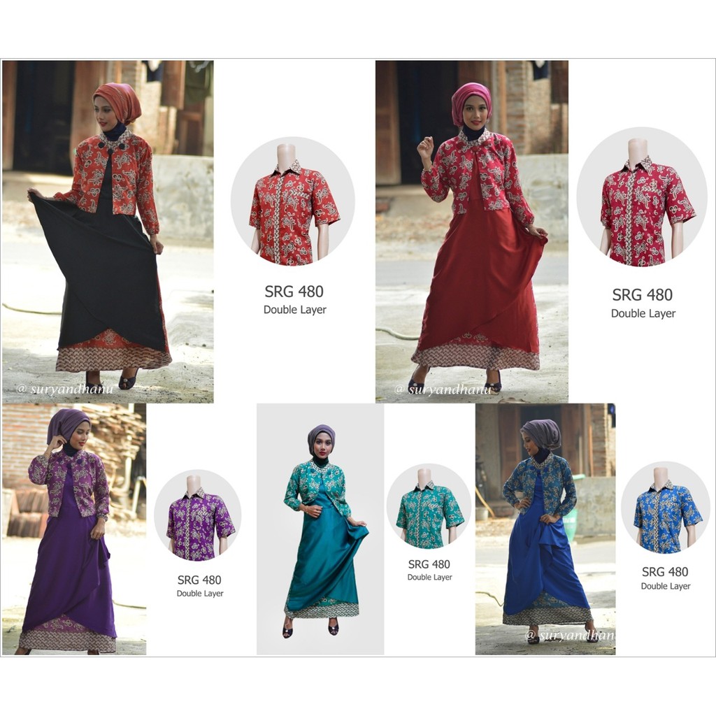 BAJU BATIK COUPLE GAMIS PLUS BLAZER EXCLUSIF SRG 480