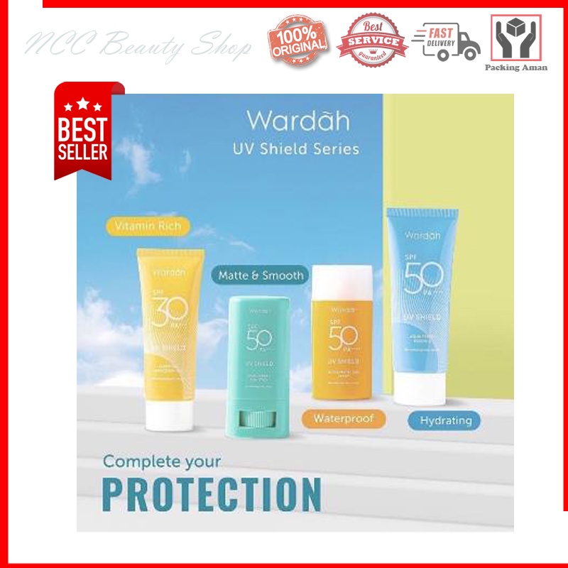 * NCC * Wardah Sunscreen UV Shield SPF 30 50 PA+++ Sun Screen Dermatology Tested