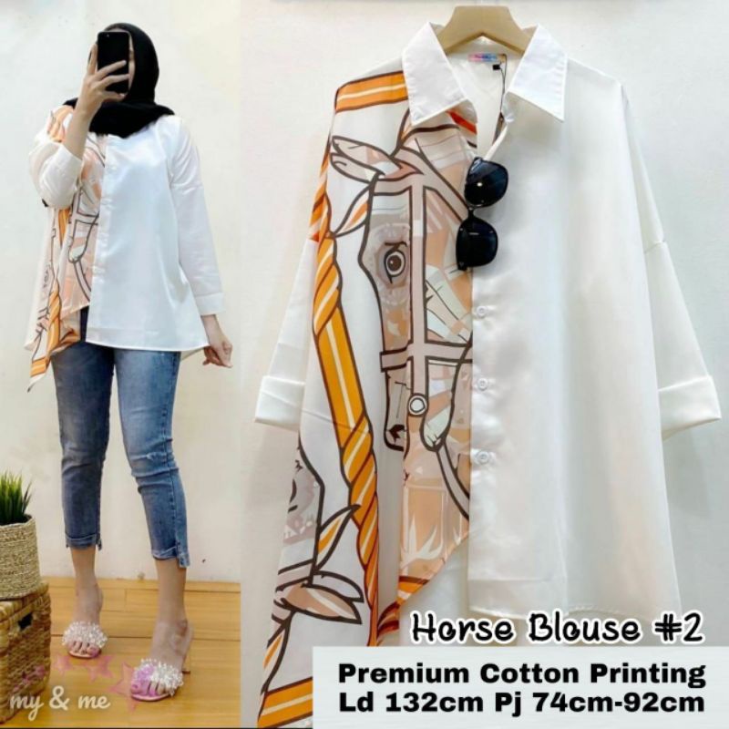 Kemeja Abstak premium wanita jumbo kekinian import bangkok.Horsi kemeja original by my&me