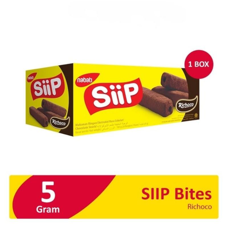 

Siip bites Richoco dan Richese Nabati cemilan enak dan murah ( 20pcs x 5Gr)