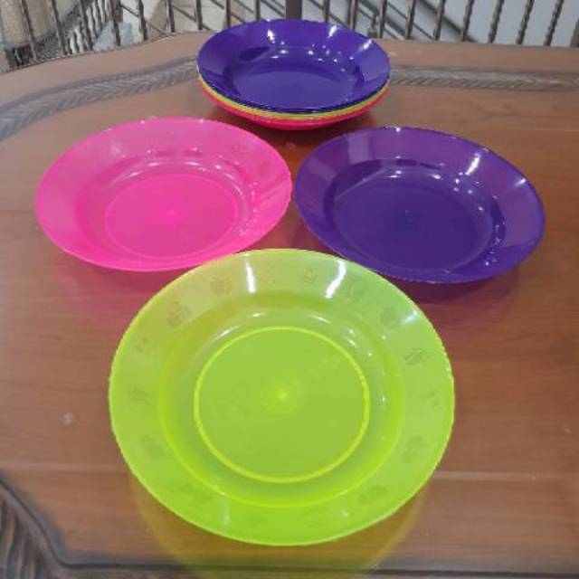 12 pcs Piring  plastik  murah diameter 22cm Shopee Indonesia