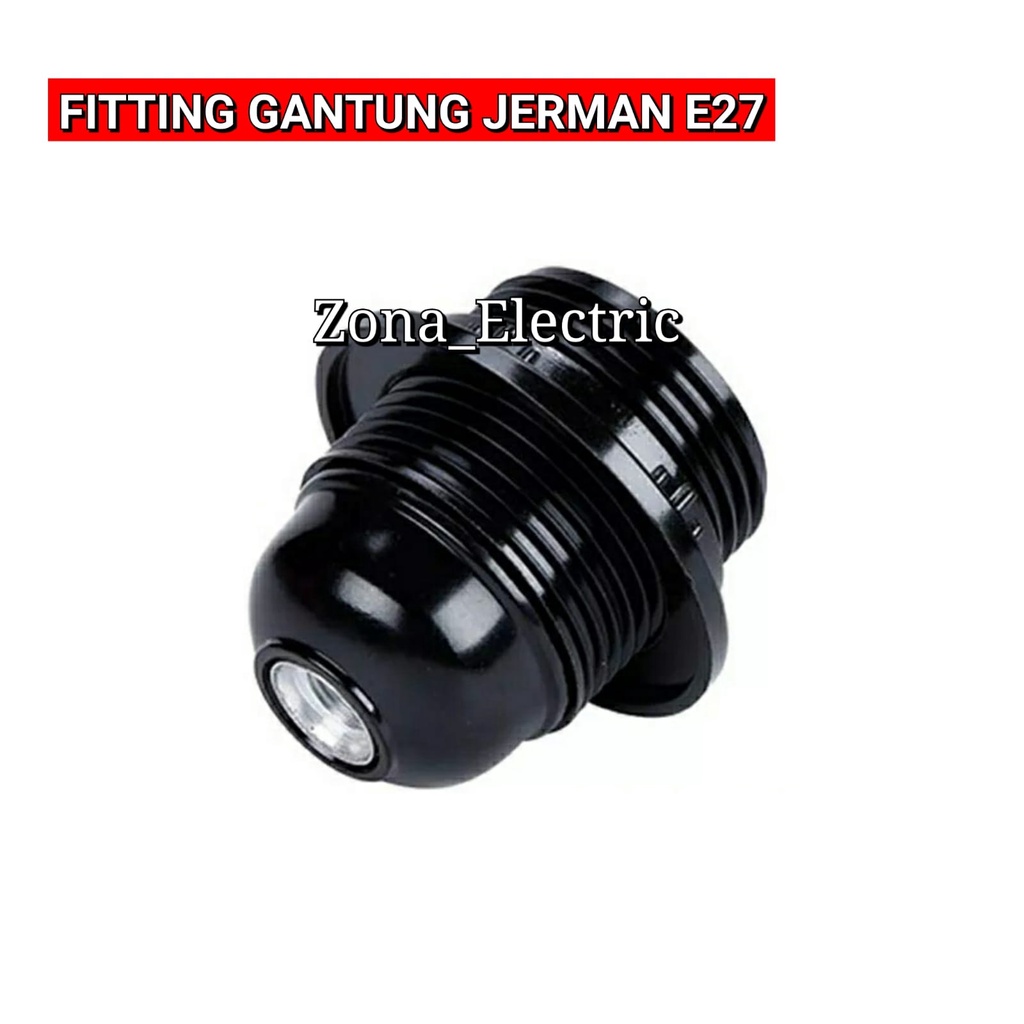 FITTING JERMAN E27 DOUBLE RING / FITTING LAMPU GANTUNG E27 ULIR