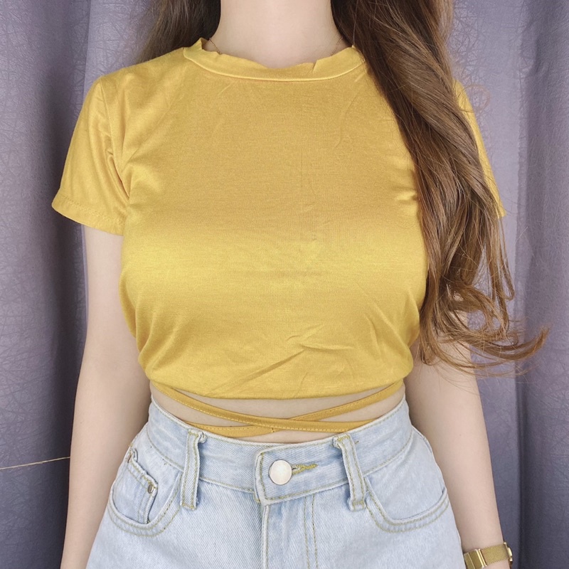 Crop Wanita Korea Nora Crop Tali