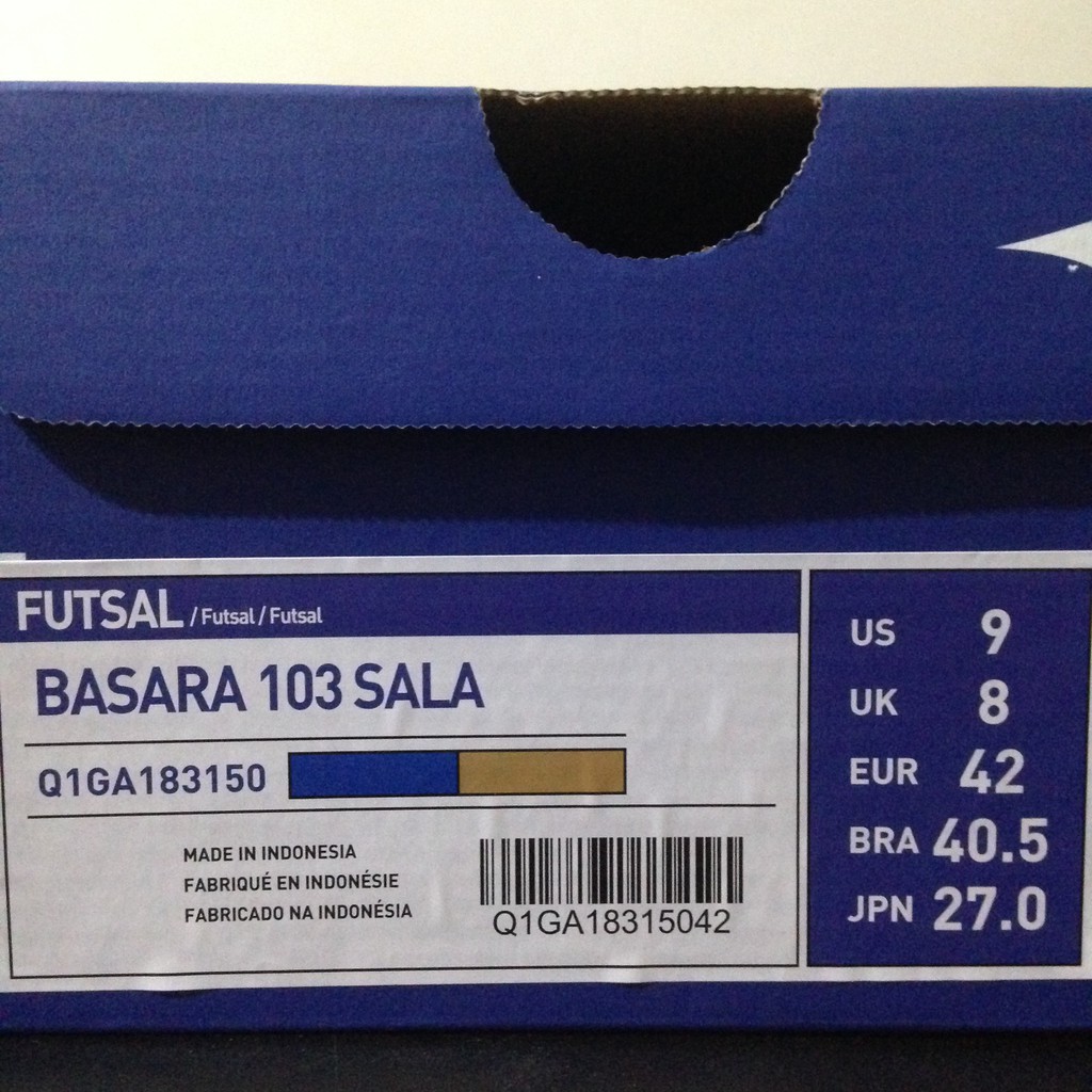 Sepatu Futsal Mizuno Basara 103 Sala Surf The Gold Q1GA183150 Original BNIB