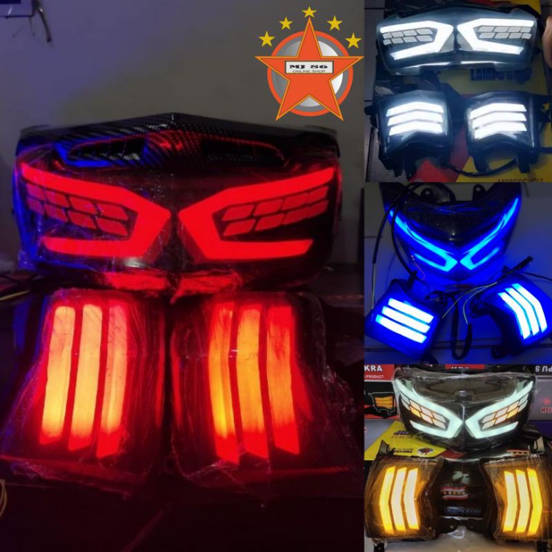 PAKET LAMPU STOP NMAX LEXUS PLUS SEN DEPAN NMAX WARNA PUTIH,MERAH,BIRU