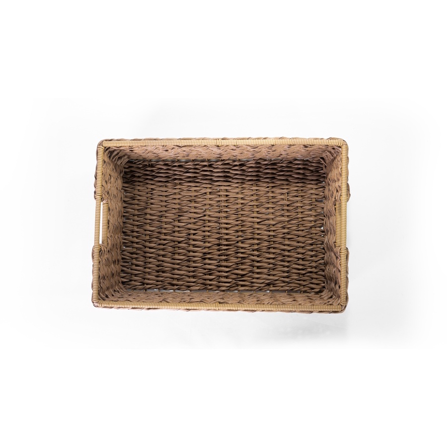 Framed Rectangle Lafayette Basket With Handle in Light Wood