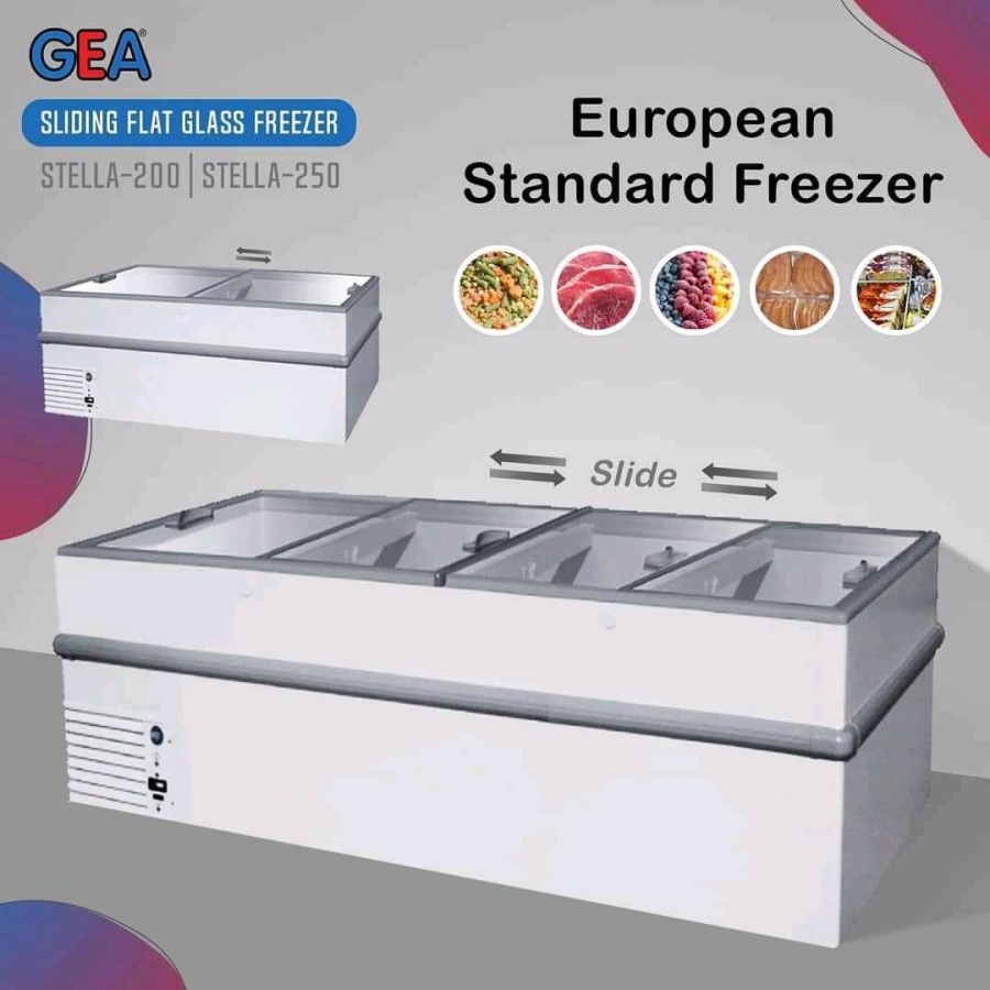 GEA Sliding Freezer Flat Glass STELLA-200