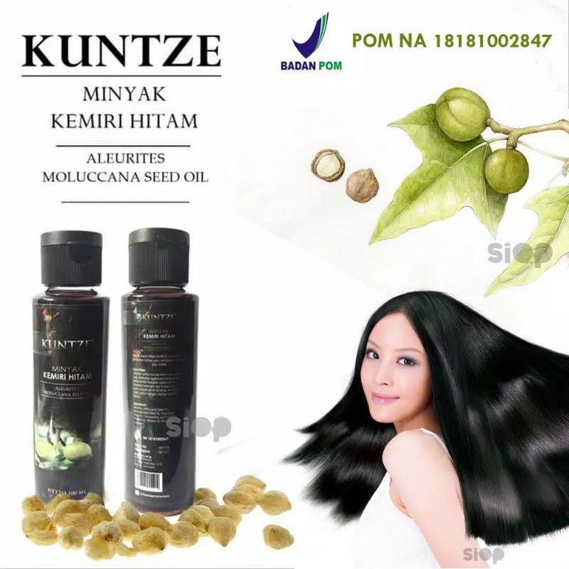 Penumbuh rambut Botak Rontok Obat Uban Penebal MINYAK KEMIRI HITAM BPOM KUNTZE BPOM KUNTZE