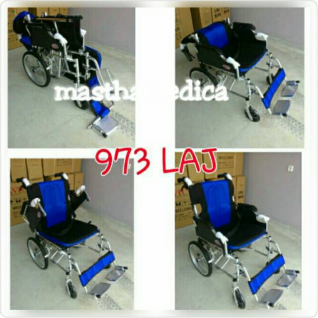 Original Kursi Roda Avico 973laj traveling lipat sandarang tangan dilepas dudukan tebal empuk Exp