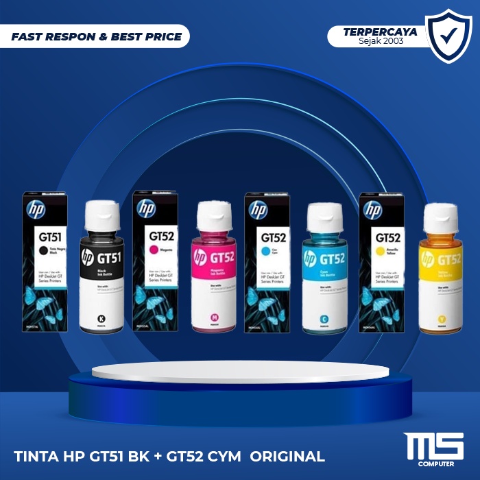 TINTA HP GT51 BK + GT52 CYM  ORIGINAL