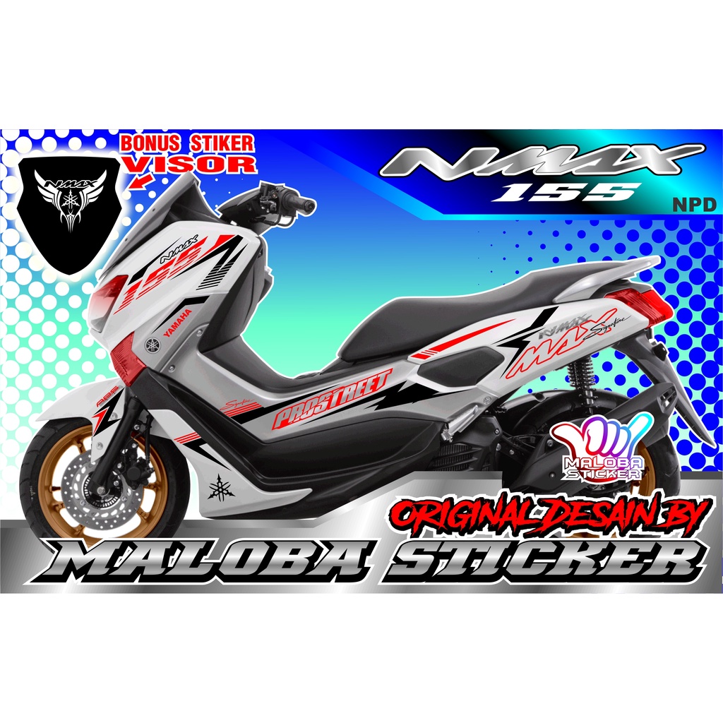Jual Sticker Nmax putih Stiker Stripping Motor Yamaha Nmax putih