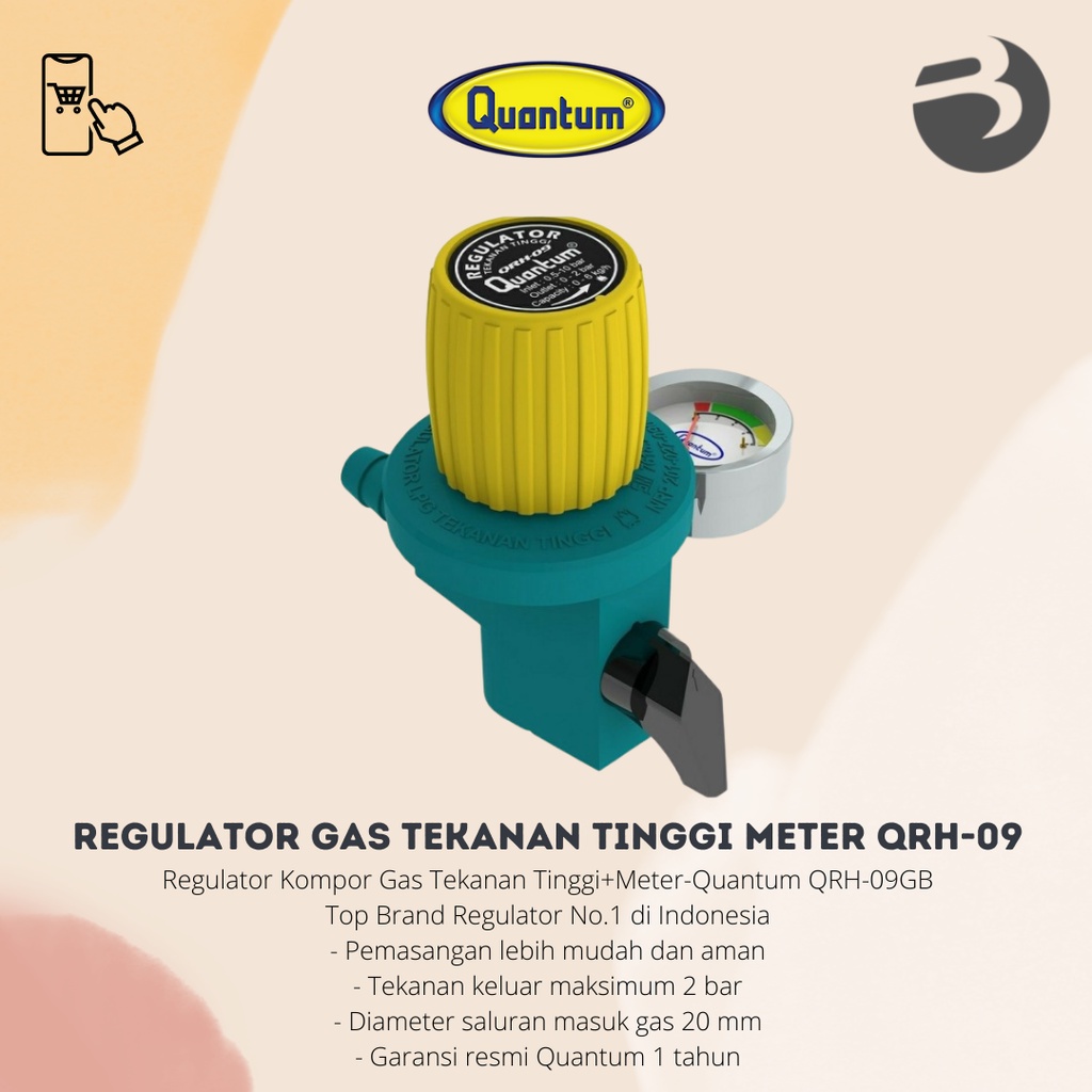 Regulator Gas Tekanan Tinggi Quantum Meter QRH-09