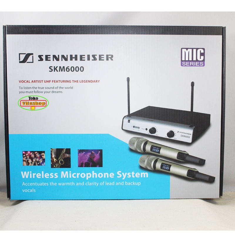 Microphone Wireless Sennheiser SKM-6000 Mic Werles 2 Handle Mik Karoke