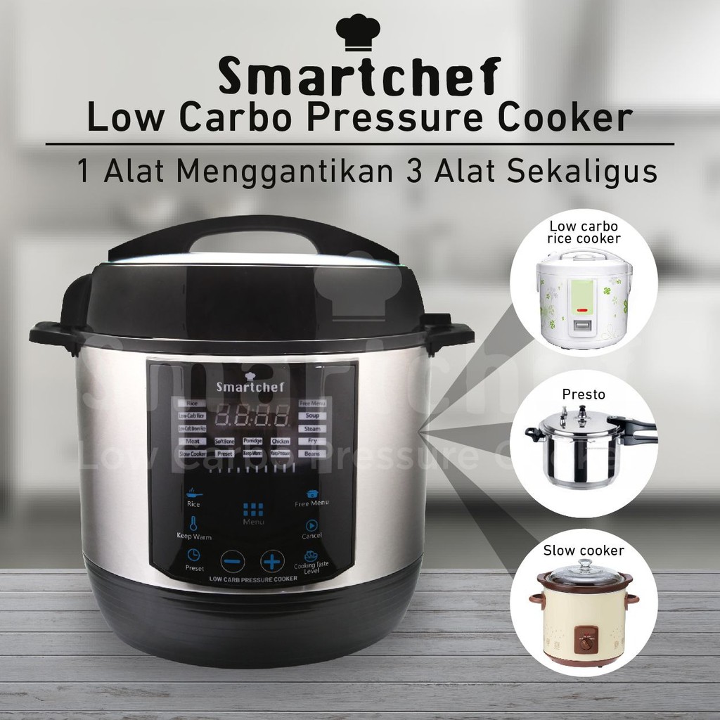 Smart Chef Presto Listrik + Low carbo rice cooker + Slow cooker / pressure cooker listrik