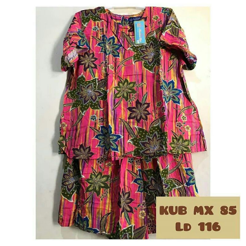 SETELAN KULOT MAXI 85/BAJU SANTAI KENCANA UNGU/LABEL BIRU KUB