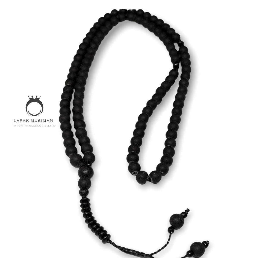 [Bayar di Tempat] Tasbih 99 Butir Batu Full Onyx Doff Asli Natural Tasbih Muslim