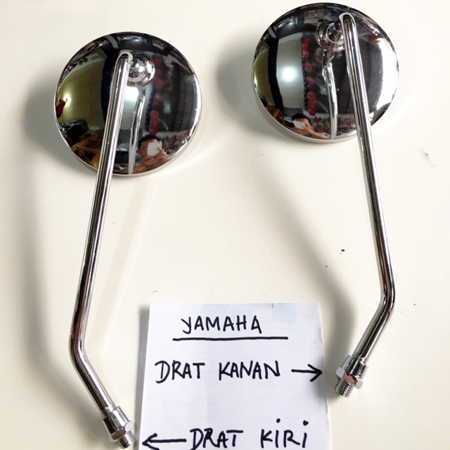 SEPION MOTOR SPION BULAT SCOOPY / SPION RETRO VESPA PANJANG BESI CHROME