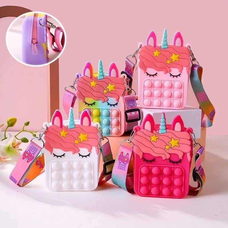 Tas Import Anak Premium Pop It Super Lucu Unicorn