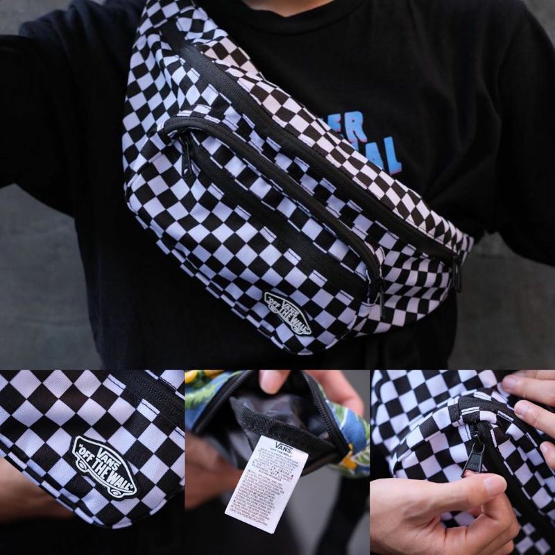 TAS PINGGANG VANS STREET READY WAIST PACK "BLACK-WHITE CHECKERBOARD" ORIGINAL