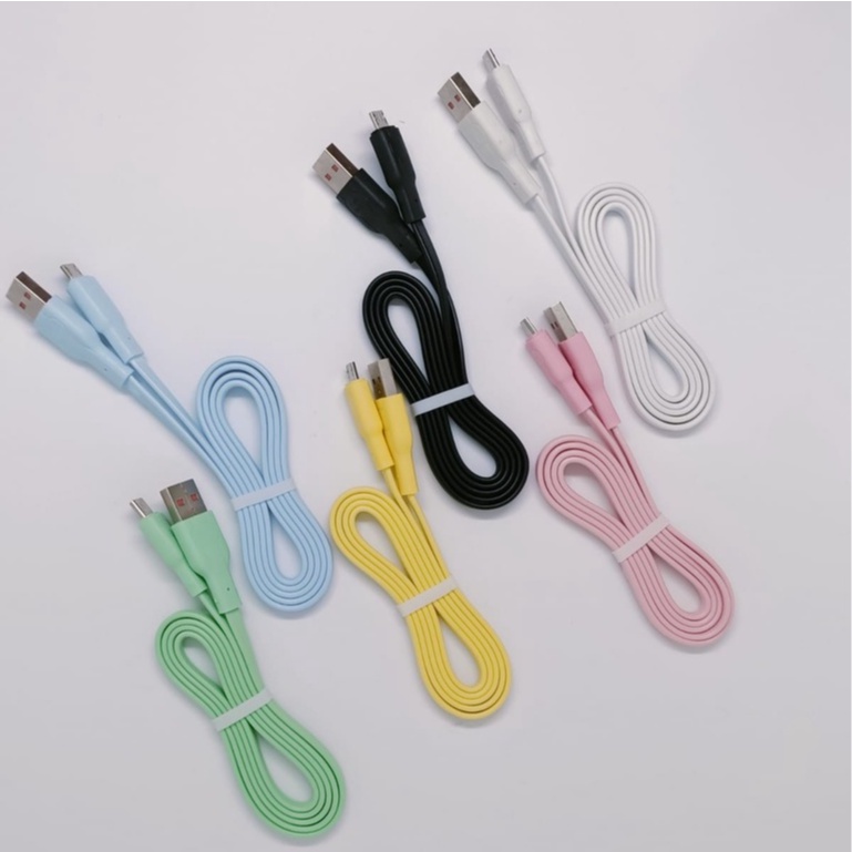 Kabel data MicroUSB Type-C Lightning fast charging Macaron Grosir