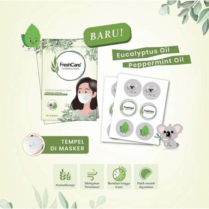 Freshcare Eucalyptus Patch Pengharum Masker Stiker Wangi Aroma therapy Melegakan Pernapasan Hidung Tersumbat