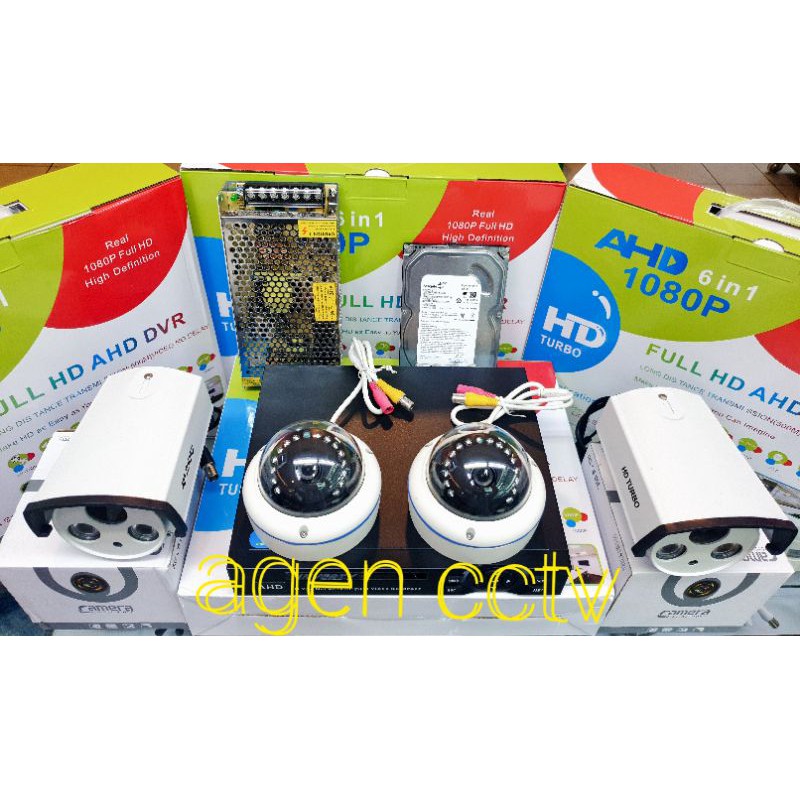 paket cctv 4 kamera 3mp full ahd lengkap siap pasang2 indoor 2outdoor body besi