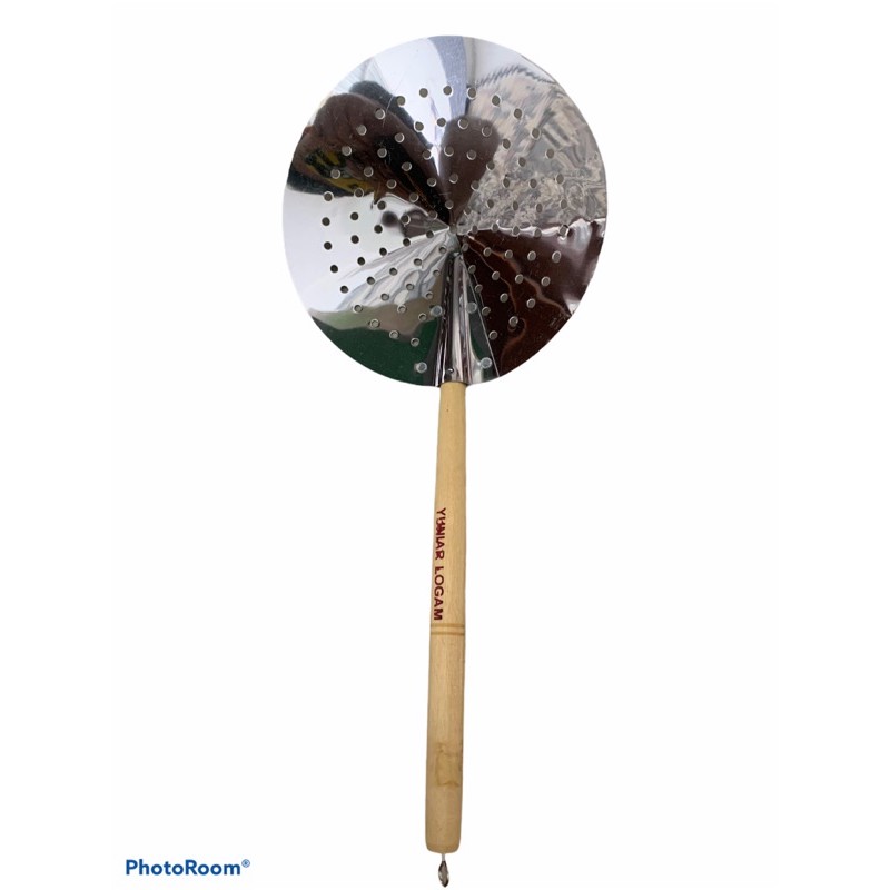 serok masak penggorengan kayu stainlees