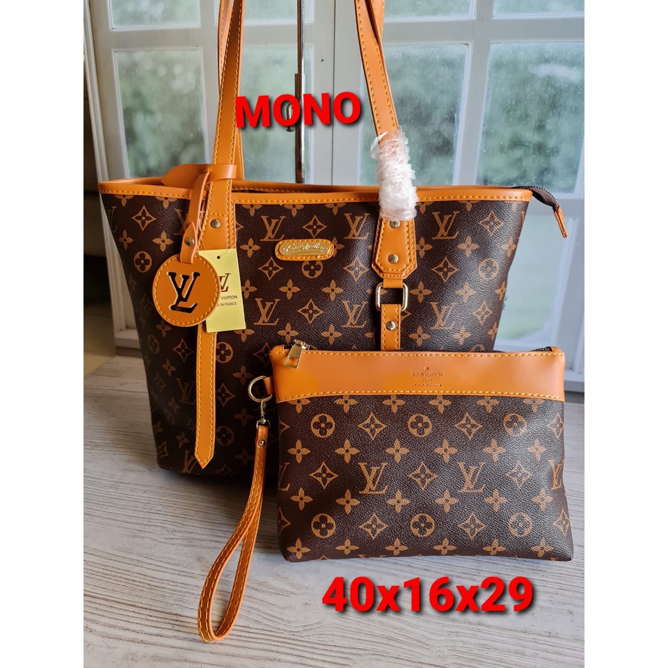 Totebag Wanita Lv Mono Damir Size 40 Bahan Leather Waterproof  Branded High Quality