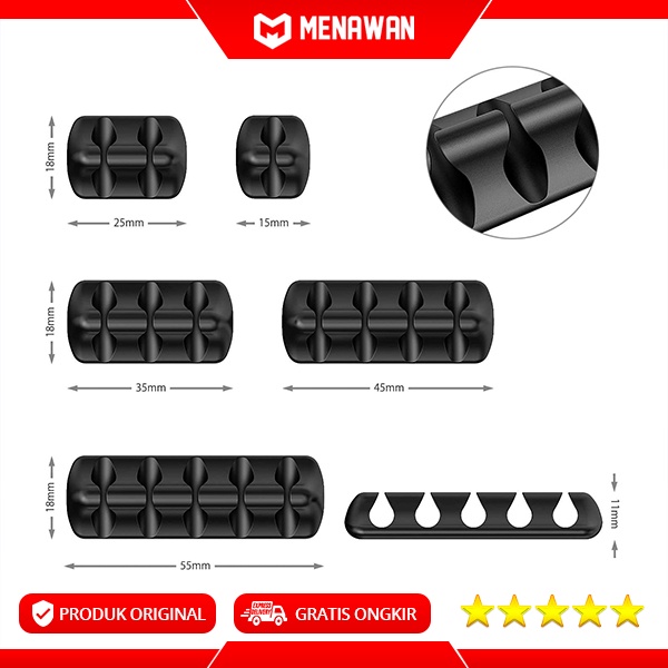 Youpin Bcase Cable Clip Organizer Management Klip Penjepit Pengikat Kabel Set isi 5 Pcs