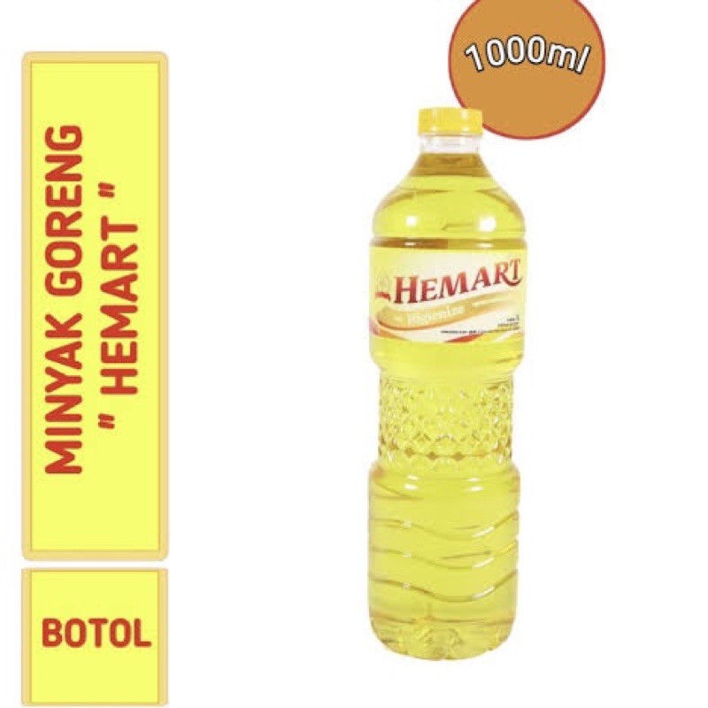 

MINYAK GORENG HEMART 1000ML 1L BOTOL