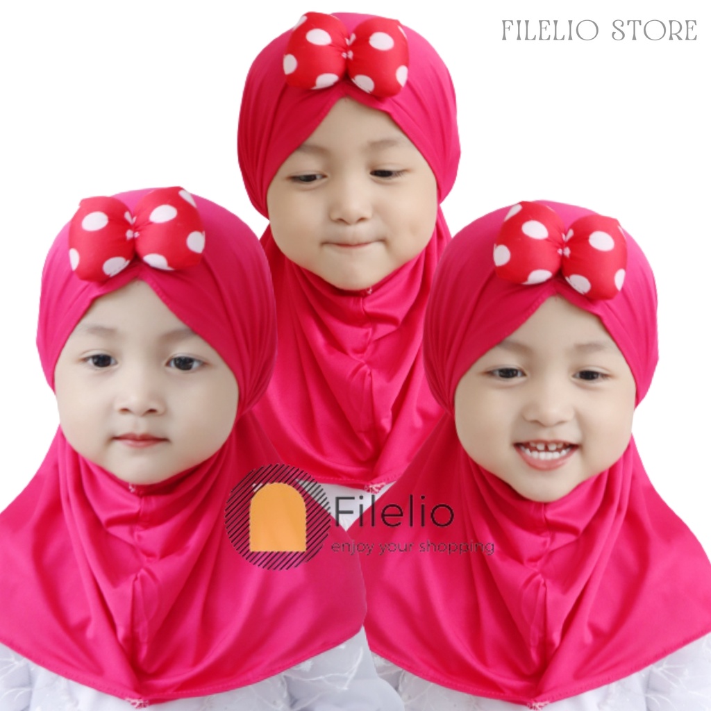 TERMURAH Hijab Anak Lucu Murah Minie Polkadot Kerudung Anak Perempuan Umur 0-3 Tahun Jilbab Jersey