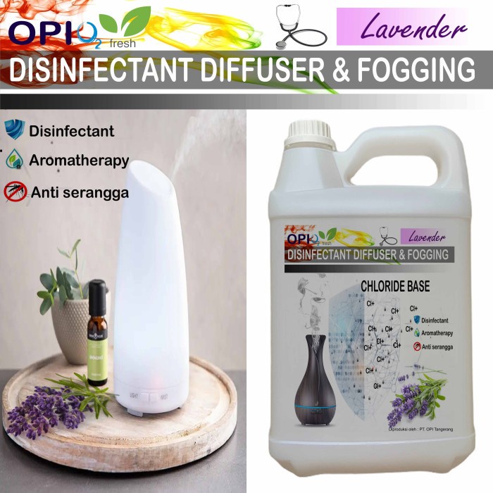 Disinfektan untuk diffuser &amp; fogging 1L &amp; 5 liter waterbase asap tebal Produk OPI baru By Oke Sabun sudah ada izin edar resmi by Oke sabun suplayer