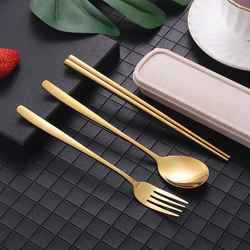 sendok makan gold set / sendok makan Korea set