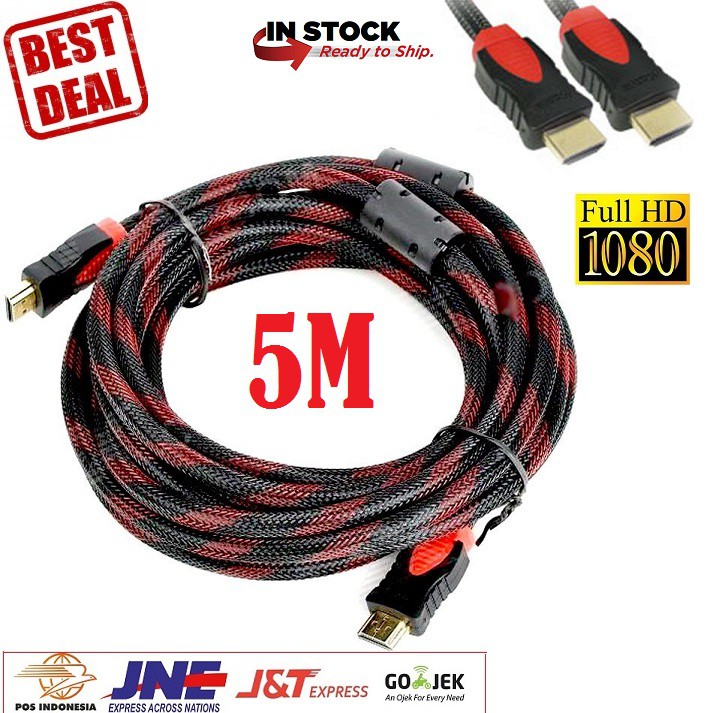 Kabel Monitor Hdmi 5 Meter Jaring Serat