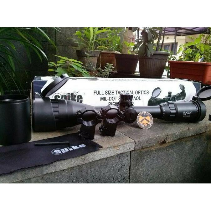 Teleskop Senapan Angin SPIKE 3-12x40 AOL FUUL TACTICAL OPTICE