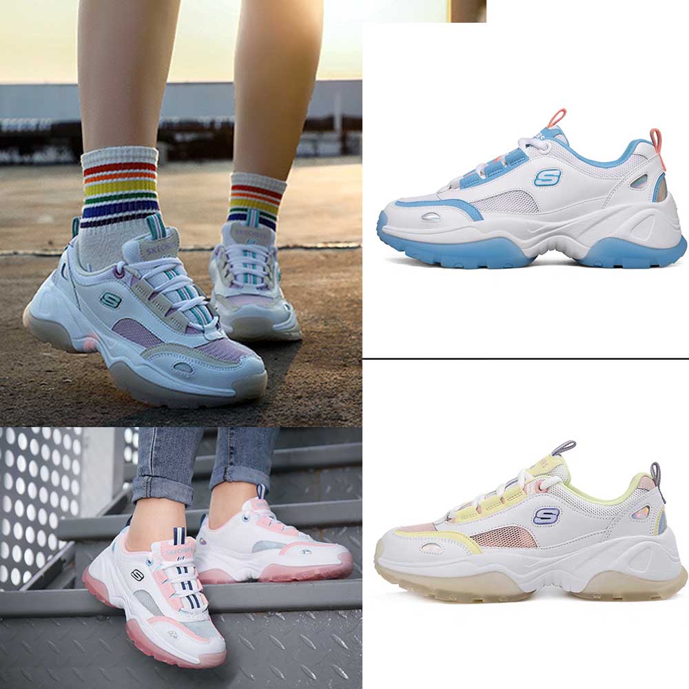 SKECHERS Sepatu  Couple Panda Tiga Generasi Tebal Bawah Mesh Nyaman Bernapas Sepatu Olahraga Kasual 88888407