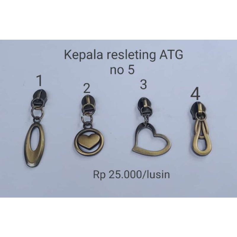 Kepala Resleting Atg no 5 gigi nilon