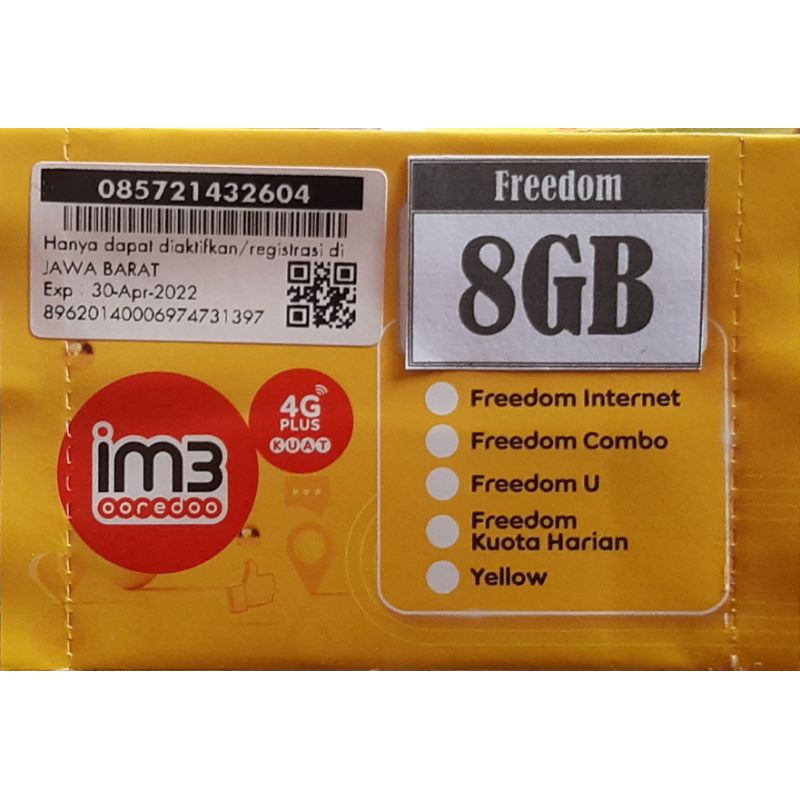 Perdana Internet Indosat 8GB