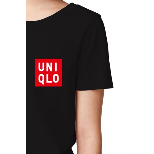 COD Kaos Katun Uniqlo Premium Kaos Distro Cotton Combed 24S-Hitam