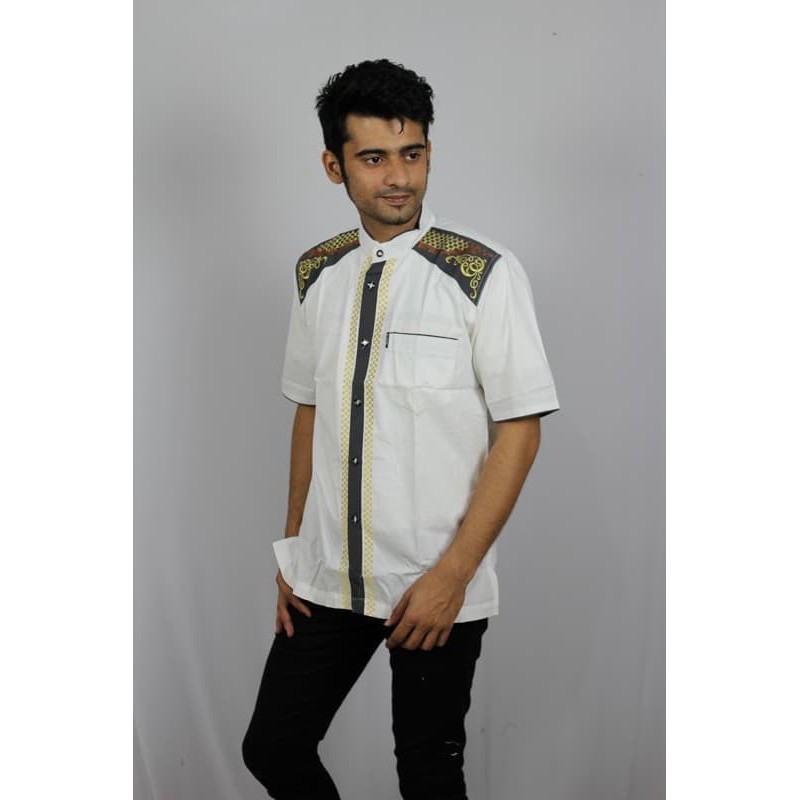 MY BAJU KOKO PRIA BORDIR PREMIUM TN 77 PUTIH TULANG