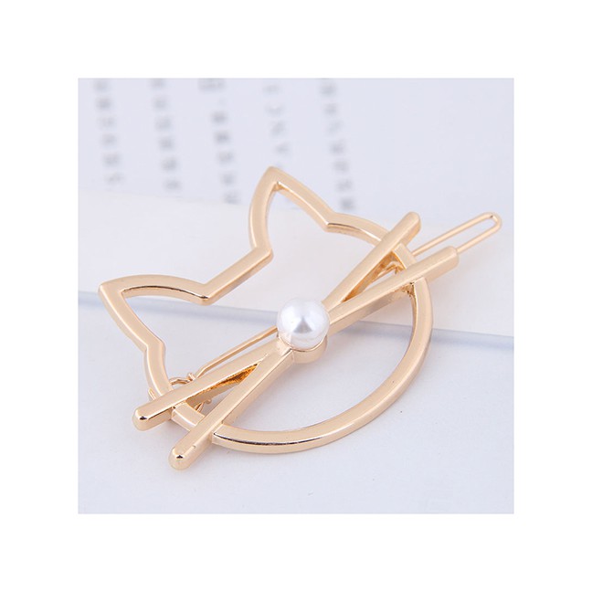 LRC Aksesoris Rambut Fashion Color Cat Shape Design Hair Clip