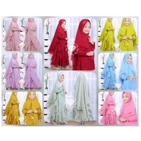 BAJU ANAK PEREMPUAN TANGGUNG ABG DRESS GAMIS SYARI KAYLA KID KR ADA VIDEO REAL PICT FREE BERGO TERBA