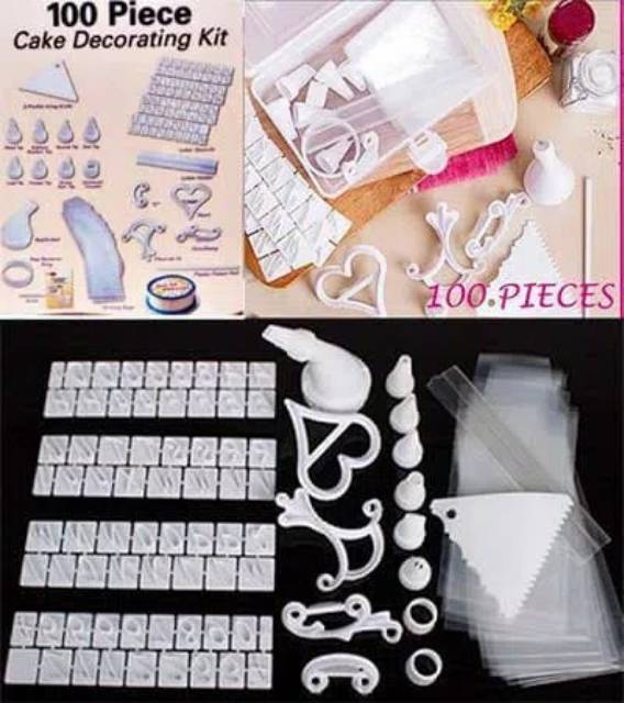 100 pcs cake decorating kit alat penghias dekorasi kue