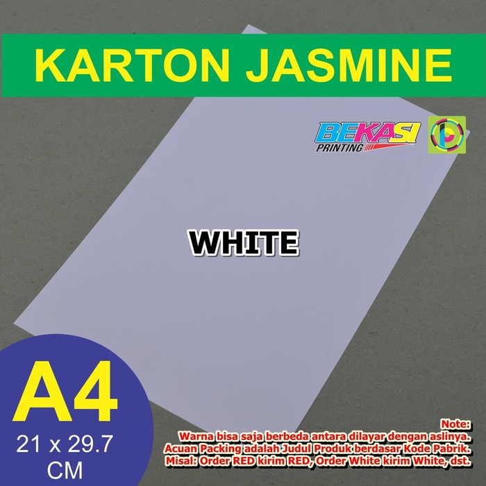 

Promo Kertas Karton Jasmine / Paper Flower A4 WHITE PUTIH 190 GSM terbaik