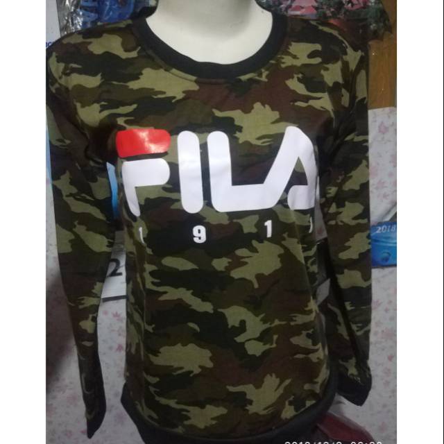 Kaos oblong army fil wanita lengan panjang