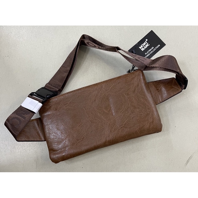 Tas Pinggang Kulit Waist Bag Leather MB Pria Impor/Tas Selempang Pria