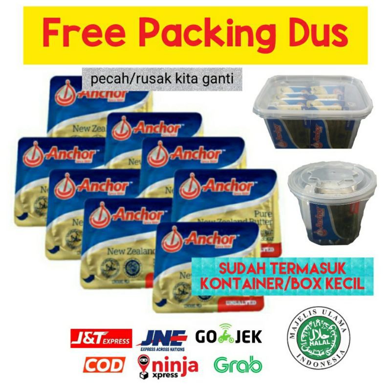 Exp 5/2025 Butter anchor 7gr minidish UNSALTED / SALTED isi 5 dan 10 free kontainer