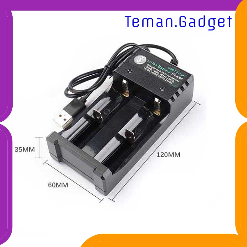 TG-IE225 GTF CHARGER BATERAI 18650 2 SLOT PLUG MICRO USB - GF0012